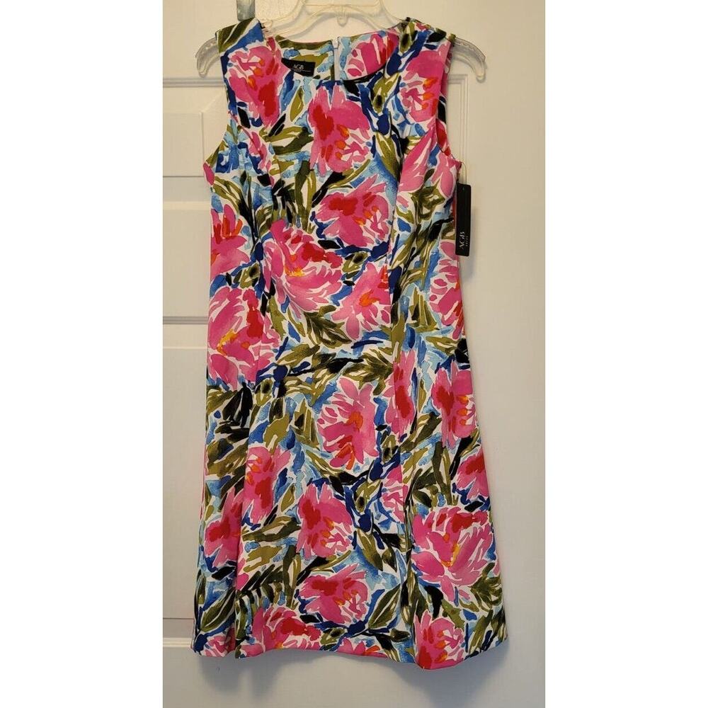 AGB Pink Floral Sleeveless Woman's Dress (size 2)